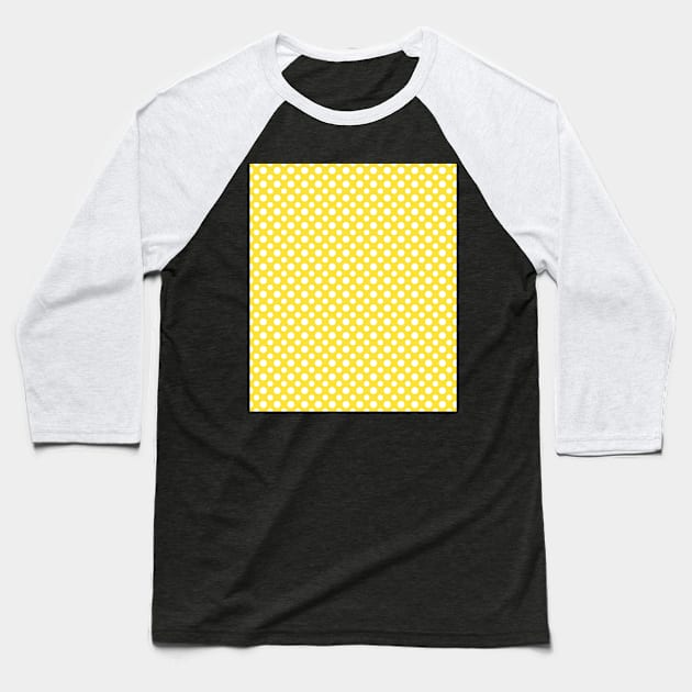 Buttercup yellow spots Baseball T-Shirt by hereswendy